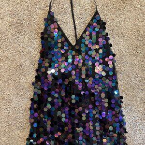 Sequins Dress Black and Purple NWT - Medium